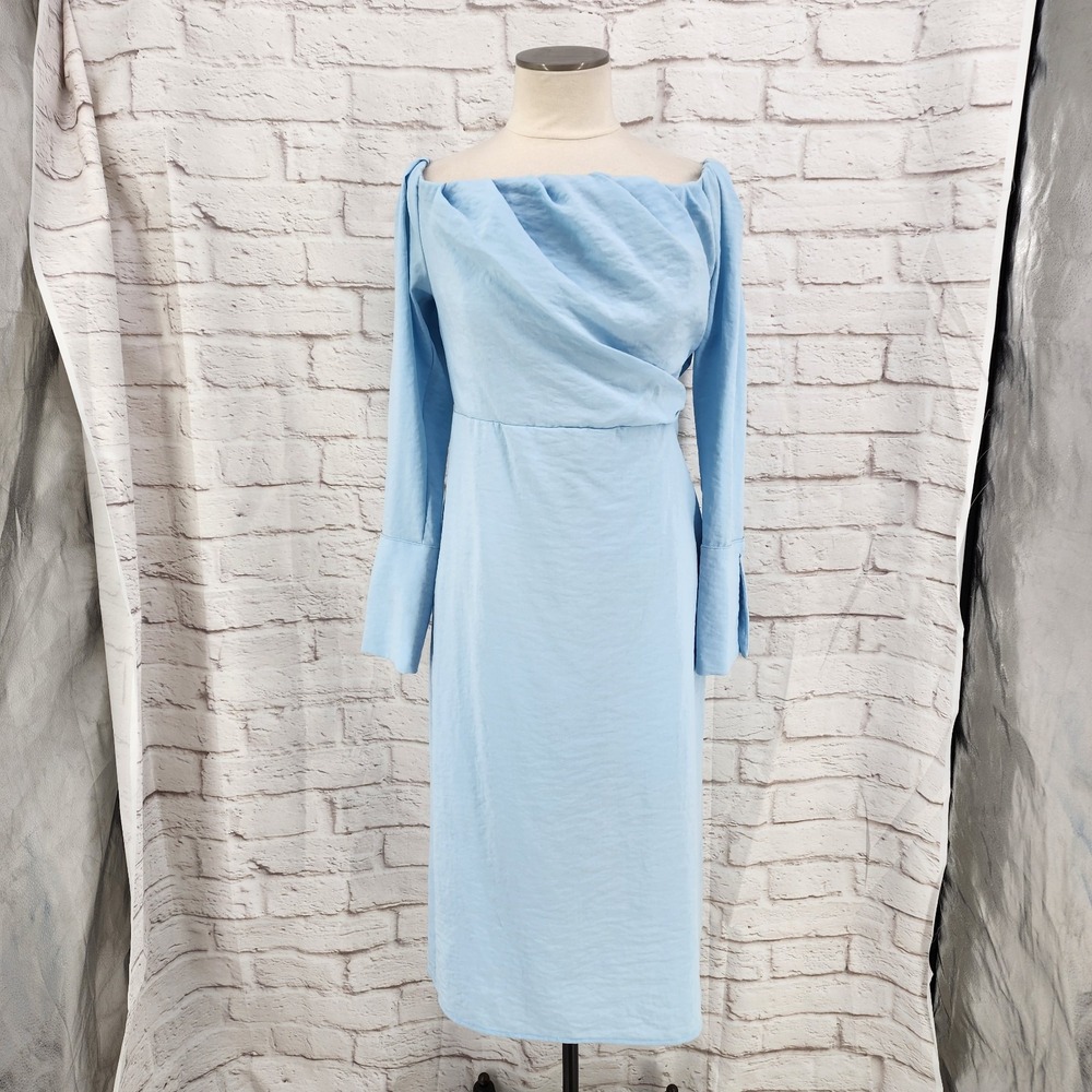 Future Collective Coquette Milkmaid Dress Midi Regency Romantic Cottage Blue 12
